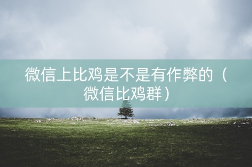 微信上比鸡是不是有作弊的（微信比鸡群）
