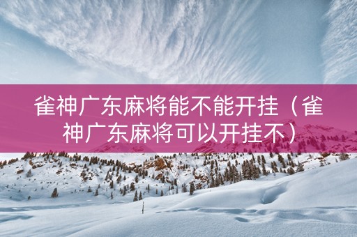 雀神广东麻将能不能开挂（雀神广东麻将可以开挂不）