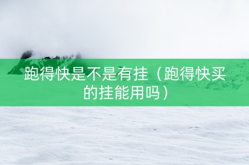 跑得快是不是有挂（跑得快买的挂能用吗）