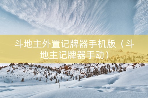 斗地主外置记牌器手机版（斗地主记牌器手动）