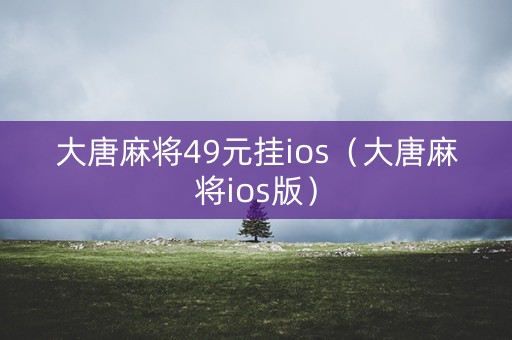 大唐麻将49元挂ios（大唐麻将ios版）