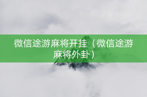 微信途游麻将开挂（微信途游麻将外卦）