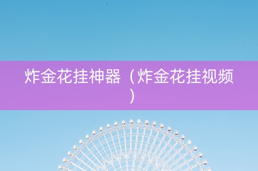 炸金花挂神器（炸金花挂视频）