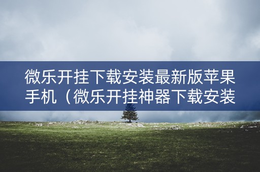 微乐开挂下载安装最新版苹果手机（微乐开挂神器下载安装）