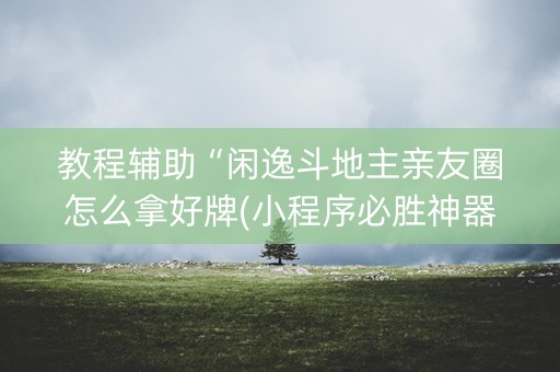 教程辅助“闲逸斗地主亲友圈怎么拿好牌(小程序必胜神器)