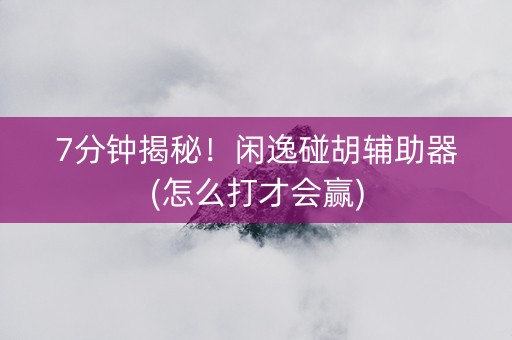 7分钟揭秘！闲逸碰胡辅助器(怎么打才会赢)