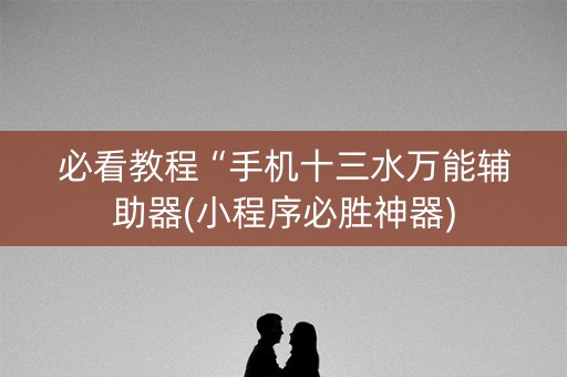 必看教程“手机十三水万能辅助器(小程序必胜神器)