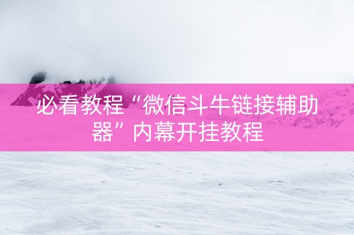 必看教程“微信斗牛链接辅助器”内幕开挂教程