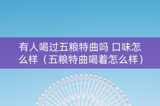 有人喝过五粮特曲吗 口味怎么样（五粮特曲喝着怎么样）