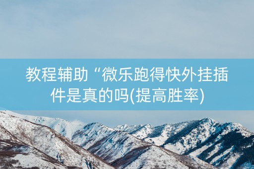 教程辅助“微乐跑得快外挂插件是真的吗(提高胜率)