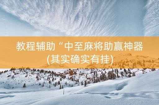 教程辅助“中至麻将助赢神器(其实确实有挂)