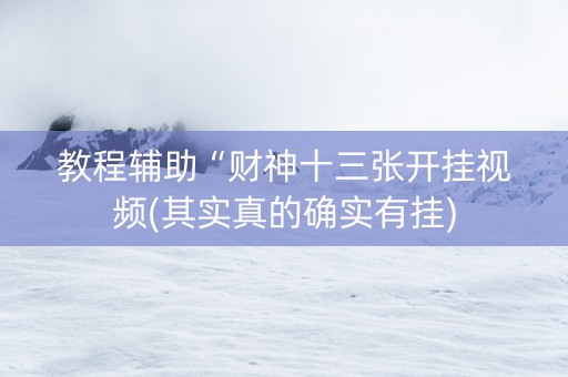 教程辅助“财神十三张开挂视频(其实真的确实有挂)
