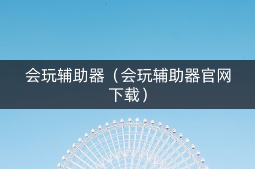 会玩辅助器（会玩辅助器官网下载）