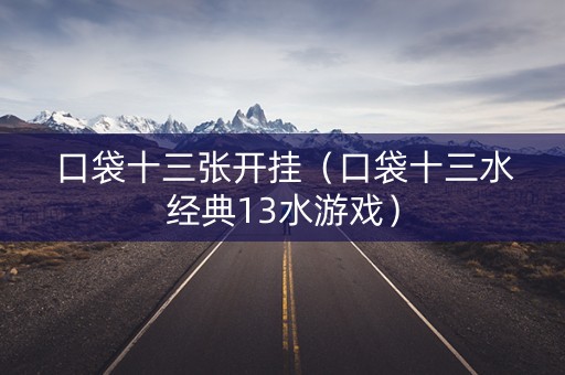 口袋十三张开挂（口袋十三水经典13水游戏）