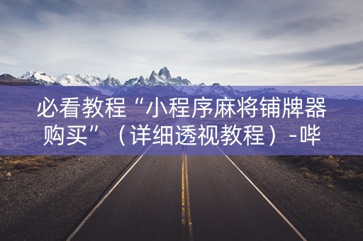 必看教程“小程序麻将铺牌器购买”（详细透视教程）-哔哩哔哩