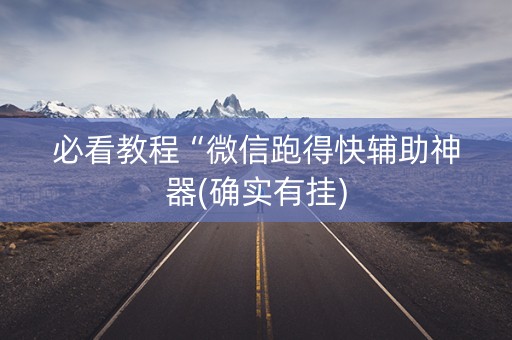 必看教程“微信跑得快辅助神器(确实有挂)
