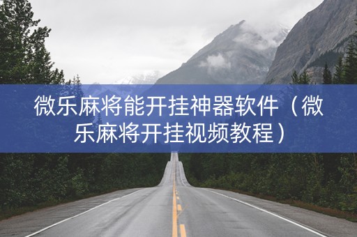 微乐麻将能开挂神器软件（微乐麻将开挂视频教程）