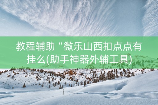 教程辅助“微乐山西扣点点有挂么(助手神器外辅工具)