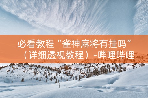 必看教程“雀神麻将有挂吗”（详细透视教程）-哔哩哔哩