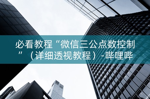 必看教程“微信三公点数控制”（详细透视教程）-哔哩哔哩