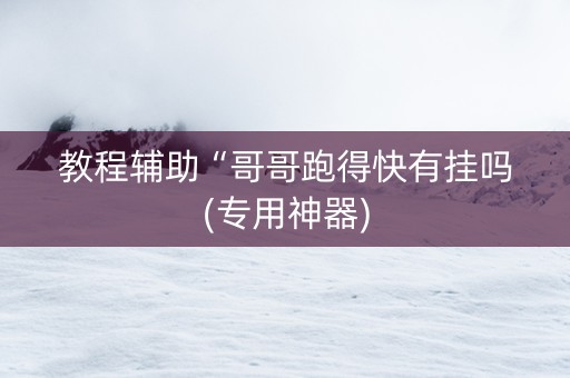 教程辅助“哥哥跑得快有挂吗(专用神器)