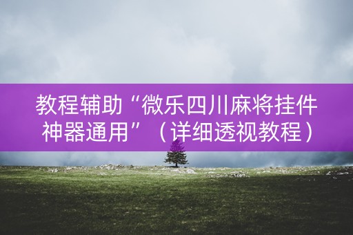 教程辅助“微乐四川麻将挂件神器通用”（详细透视教程）-哔哩哔哩