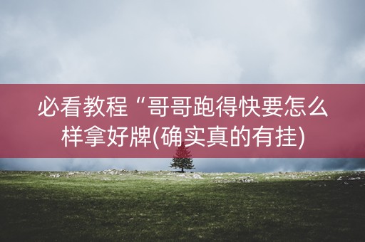 必看教程“哥哥跑得快要怎么样拿好牌(确实真的有挂)