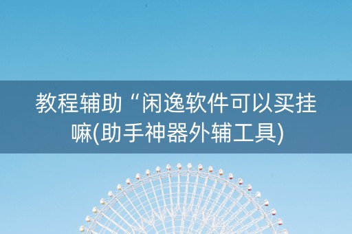 教程辅助“闲逸软件可以买挂嘛(助手神器外辅工具)