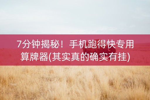 7分钟揭秘！手机跑得快专用算牌器(其实真的确实有挂)