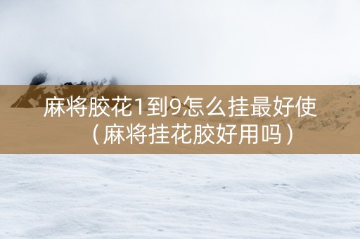 麻将胶花1到9怎么挂最好使（麻将挂花胶好用吗）