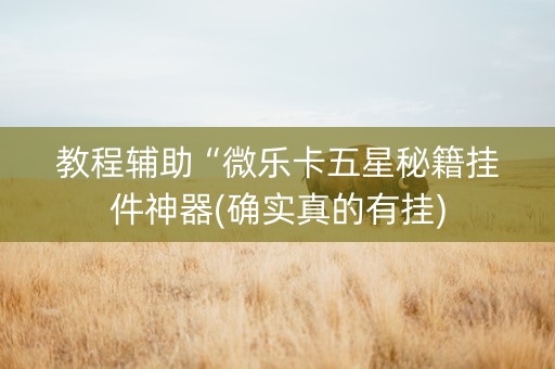 教程辅助“微乐卡五星秘籍挂件神器(确实真的有挂)