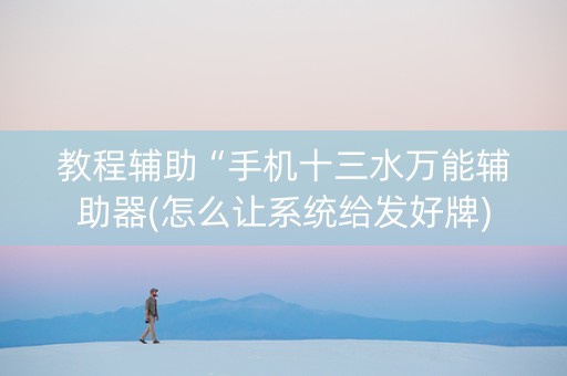 教程辅助“手机十三水万能辅助器(怎么让系统给发好牌)
