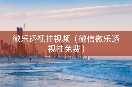 微乐透视挂视频（微信微乐透视挂免费）