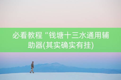 必看教程“钱塘十三水通用辅助器(其实确实有挂)