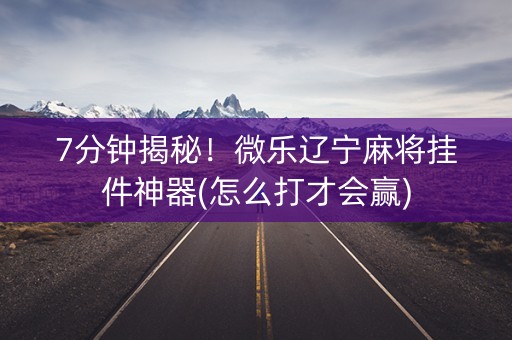 7分钟揭秘！微乐辽宁麻将挂件神器(怎么打才会赢)