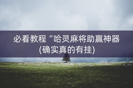 必看教程“哈灵麻将助赢神器(确实真的有挂)