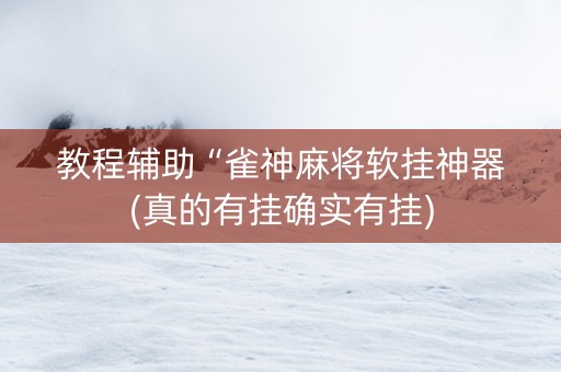 教程辅助“雀神麻将软挂神器(真的有挂确实有挂)
