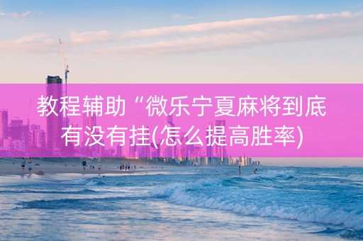 教程辅助“微乐宁夏麻将到底有没有挂(怎么提高胜率)