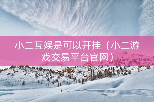小二互娱是可以开挂（小二游戏交易平台官网）