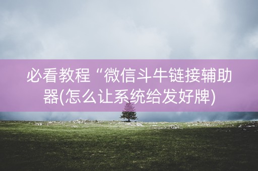 必看教程“微信斗牛链接辅助器(怎么让系统给发好牌)