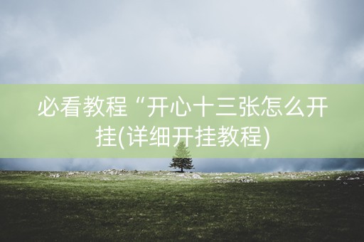 必看教程“开心十三张怎么开挂(详细开挂教程)