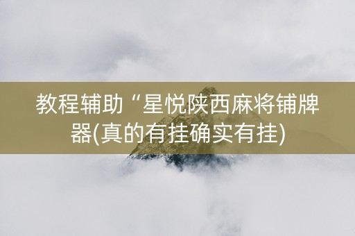 教程辅助“星悦陕西麻将铺牌器(真的有挂确实有挂)