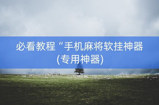 必看教程“手机麻将软挂神器(专用神器)