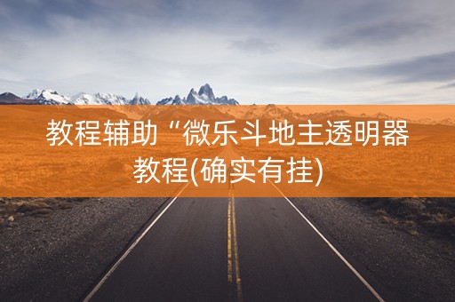 教程辅助“微乐斗地主透明器教程(确实有挂)