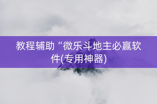 教程辅助“微乐斗地主必赢软件(专用神器)