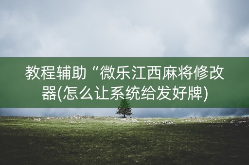 教程辅助“微乐江西麻将修改器(怎么让系统给发好牌)