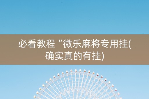 必看教程“微乐麻将专用挂(确实真的有挂)