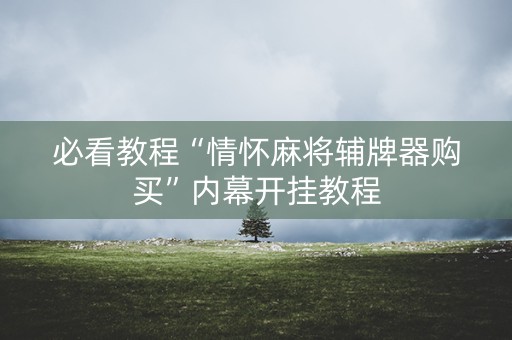 必看教程“情怀麻将辅牌器购买”内幕开挂教程