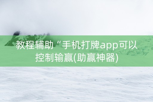 教程辅助“手机打牌app可以控制输赢(助赢神器)
