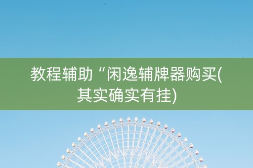 教程辅助“闲逸辅牌器购买(其实确实有挂)